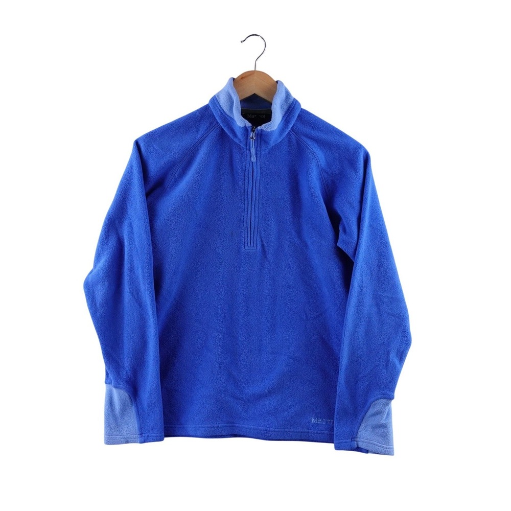 Marmot Blue Fleece 1/4‎ Zip Pullover Sweatshirt Women's Medium Outdoor Camp Hike